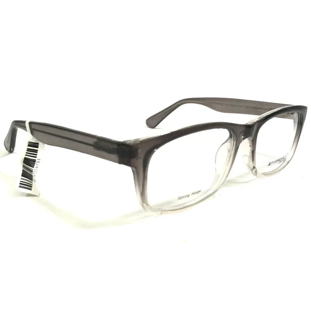 Affordable Designs Eyeglasses Frames FINN GRAY Clear Fade Square 56-18-150